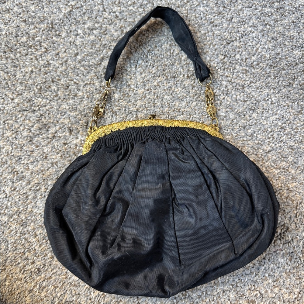 Elegant Black and Gold Women's Handbag